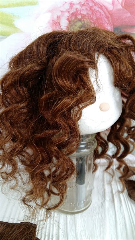 Coarse Mohair Weft Golden Brown Deep Wave Doll Hair Etsy Doll Hair