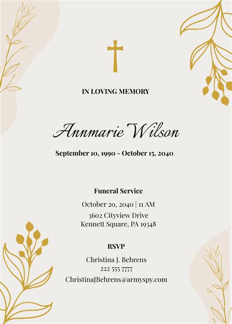 Free Funeral Flower Card Templates And Examples Edit Online And Download