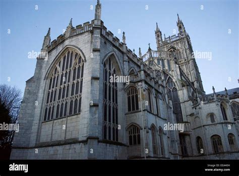 Gloucester cathedral with large stained glass window Stock Photo - Alamy