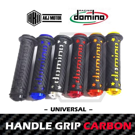 Domino Handle Grip Carbon Star Rubber With Bar End Universal Shopee