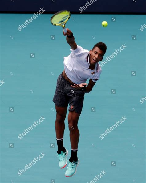 Felix Augeraliassime Canada Serves John Isner Editorial Stock Photo