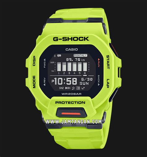 Casio G Shock GBD 200 9DR G Squad Men Black Digital Dial Green Lime