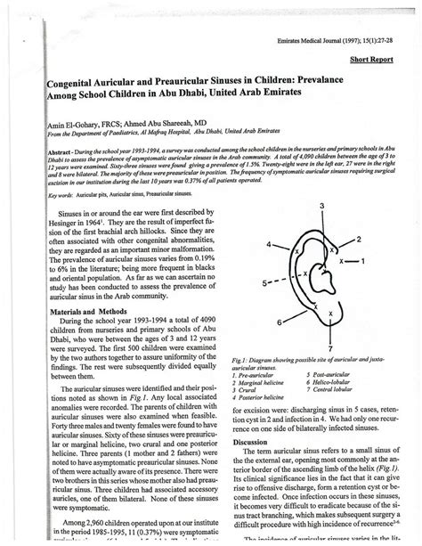 Pdf Congenital Auricular And Preauricular Sinuses In Childhood