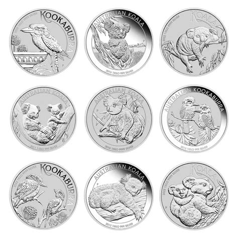 X Kg Silver Coin Kooka Koala Various Years Perth Mint Ainslie