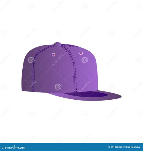 Casual Purple Baseball Cap Isolated on White Background Stock Vector ...