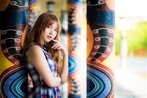 Asian Brunette In Dress K Ultra HD Wallpaper