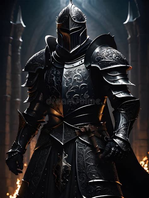 Knight in armor with sword stock illustration. Illustration of armor ...