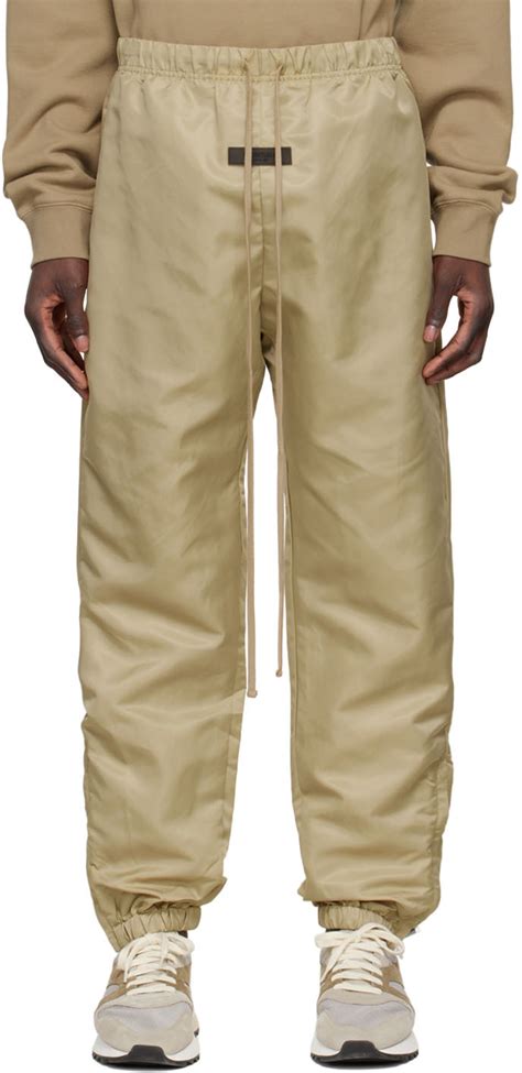 Essentials Tan Nylon Track Pants In Brown Modesens