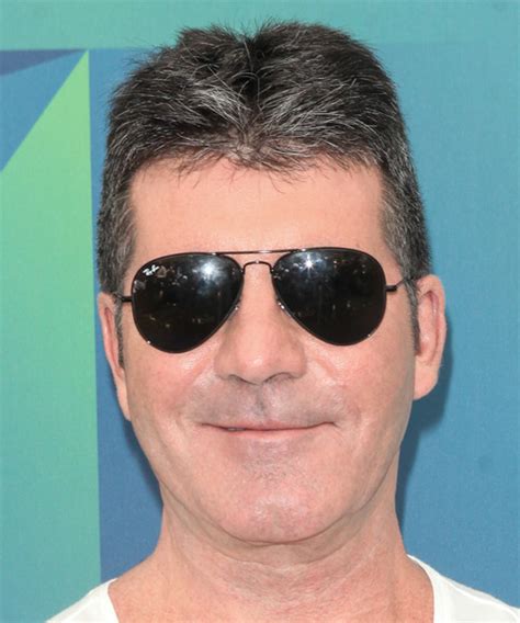 Simon Cowell Short Straight Grey Hairstyle