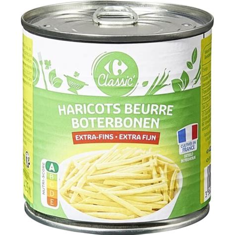 Haricots Beurre Extra Fins CARREFOUR CLASSIC La Boite De 220g Net