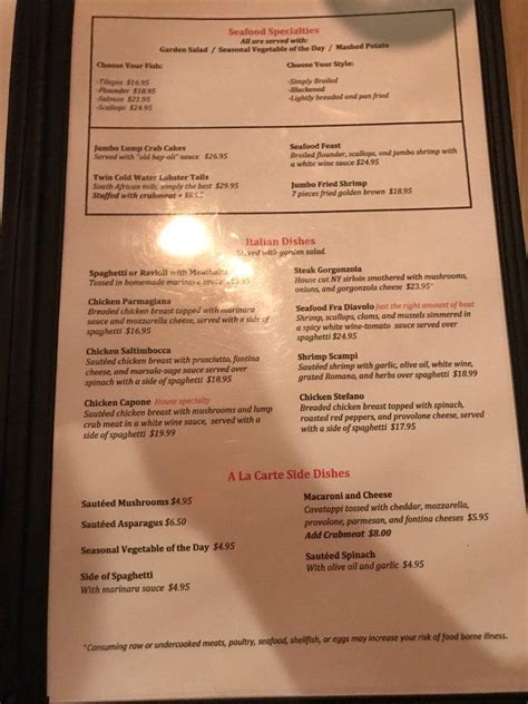 Menu At Dakota Prime Steakhouse And Sushi Bar Vineland