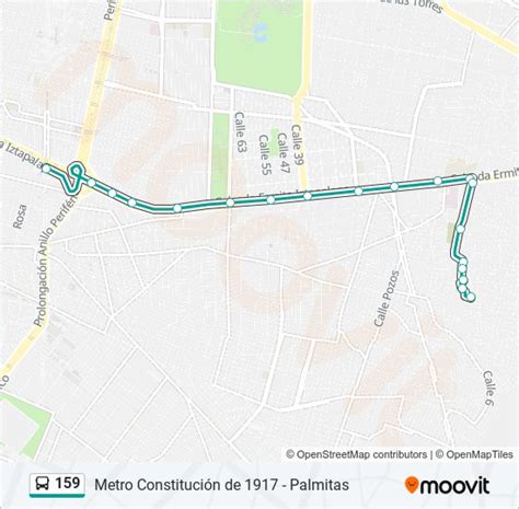 Ruta 159 horarios paradas y mapas C C Metro Constitución de 1917