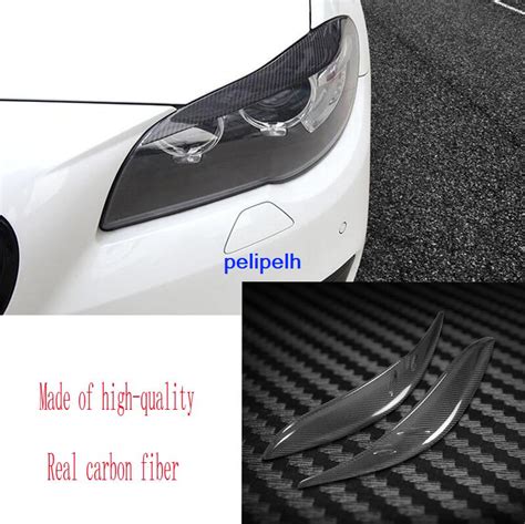 Carbon Fiber Headlight Eyebrows Eyelid Trim Sticker For 2011 2019