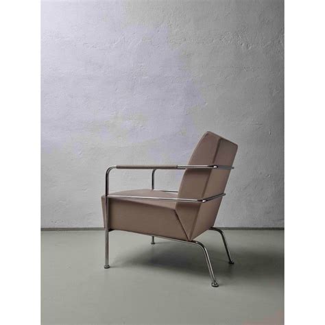 Nude Leather Steel Cinema Easy Chairs By Gunilla Allard For Lammhults