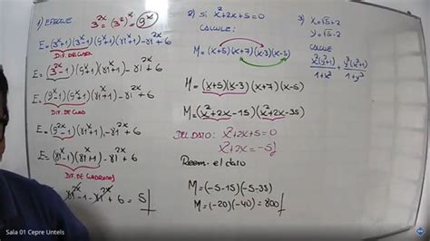 Productos Notables Algebra Clase Completa Cepre Untels Semana 3