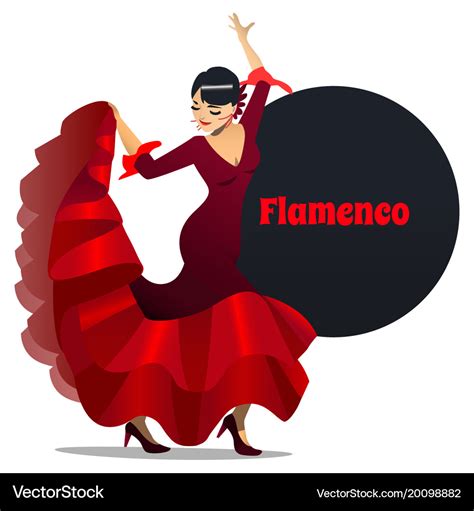 Flamenco dancer in cartoon style Royalty Free Vector Image