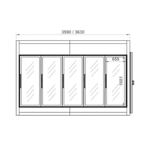 Chambre froide professionnelle négative portes vitrées 3630x2030x2400