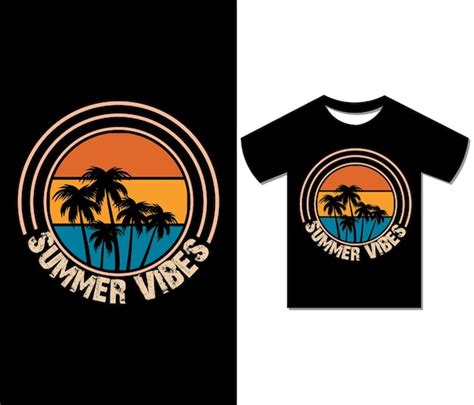 Premium Vector Summer Vibes Tshirt Design Modern Trendy Tee Art Retro