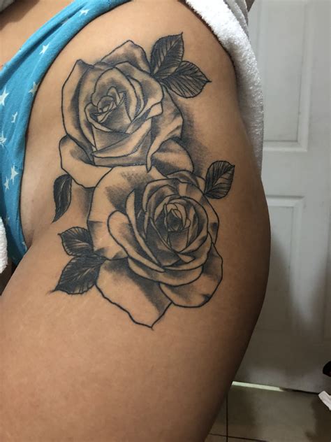 Rose Leg Tattoos For Females