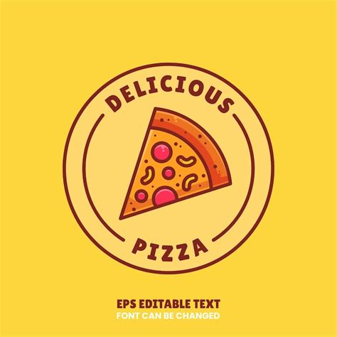 Delicious Pizza Logo Vector Logotipo Premium Fast Food Em Estilo