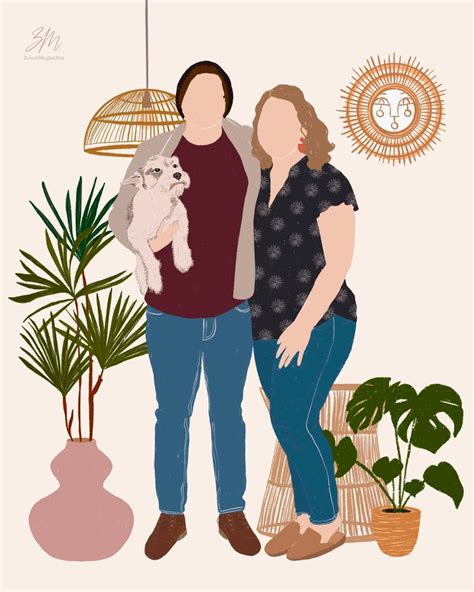 Custom Digital Faceless Portraits From Photo Custom Couple Etsy Uk