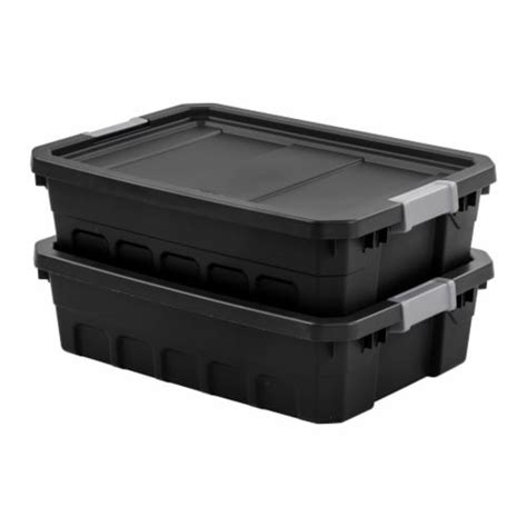 Sterilite 10 Gallon Industrial Stacker Storage Totes W Gray Clip Lids