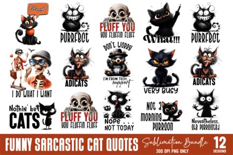 Funny Cat Quotes Sublimation Bundle Graphic By Craftart Creative Fabrica