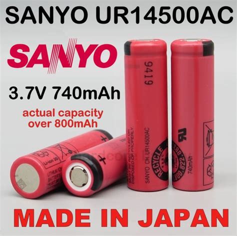 Original Japan FDK SANYO 14500 AA 3 7V 740mAh High Energy Lithium Ion