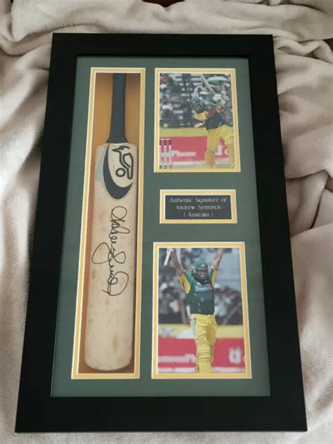 Australian Cricket Andrew Symonds Signed Bat Frame £25000 Picclick Uk