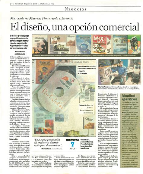 Reportaje En El Diario De Hoy Mauricio Ponce Dise Ador Gr Fico