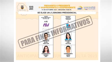 Cne Aprueba El Dise O De La Papeleta Para La Segunda Vuelta