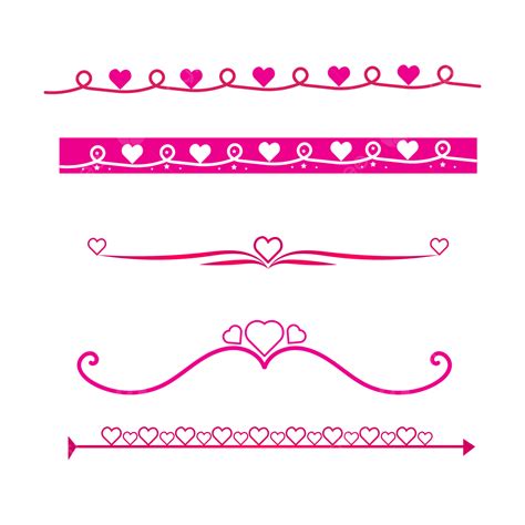 Line Border Divider Vector Design Images Heart Border Dividing Line