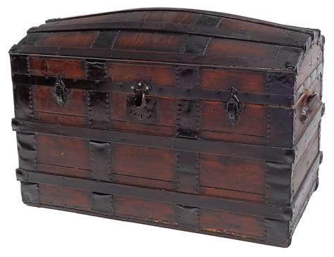 Antique Dome Top Steamer Trunk Lot 1117871 Allbids