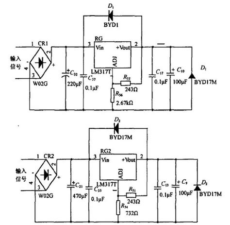 Lm317t应用电路 Ic应用电路图 电子发烧友网