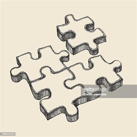 Puzzle With Missing Piece Drawing High Res Illustrations Getty Images