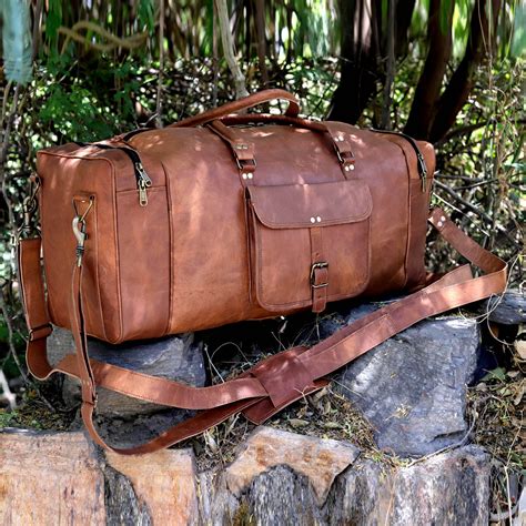 24 Inch Handmade Leather Duffel Bag Leather Duffel Travel Bag