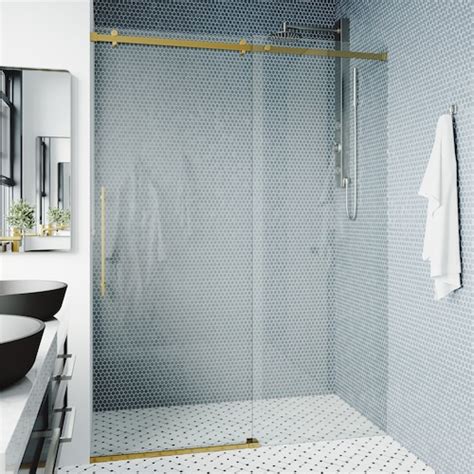 Vigo Elan Cass Aerodynamic 56 In W X 76 In H Sliding Frameless Shower Door In Stainless