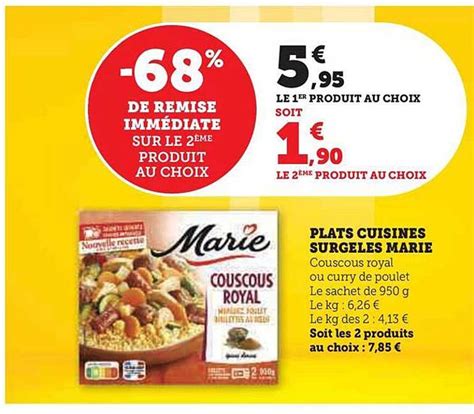 Promo Plats Cuisin S Surgel S Marie Chez Hyper U Icatalogue Fr