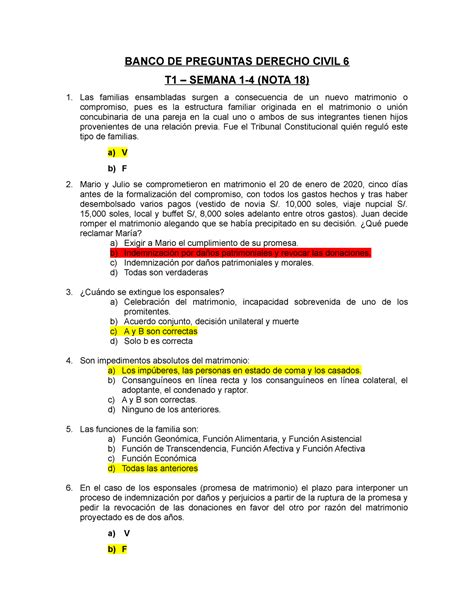 Banco De Preguntas Derecho Civil Banco De Preguntas Derecho Civil