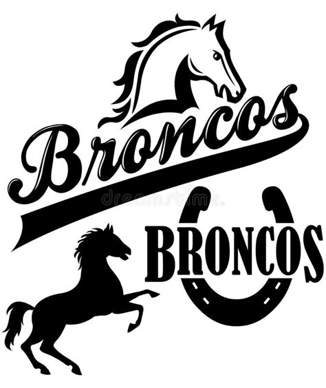 Denver Broncos Logo Black And White Svg