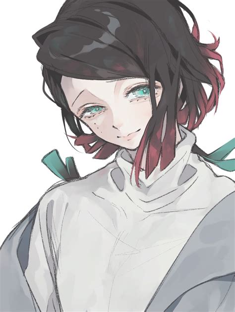 Safebooru 1boy Black Hair Closed Mouth Colored Tips Don Macaron