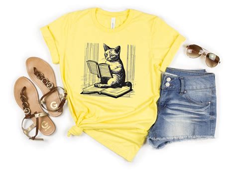 Cat Reading A Book Great T For Cat And Book Lovers Alike Etsy