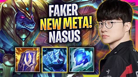 FAKER CRAZY NEW META NASUS MID T1 Faker Plays Nasus MID Vs Yone