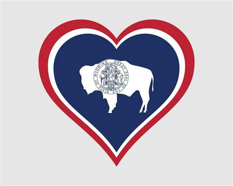 Wyoming Usa Heart Flag Wy Us Love Shape State Flag Equality State