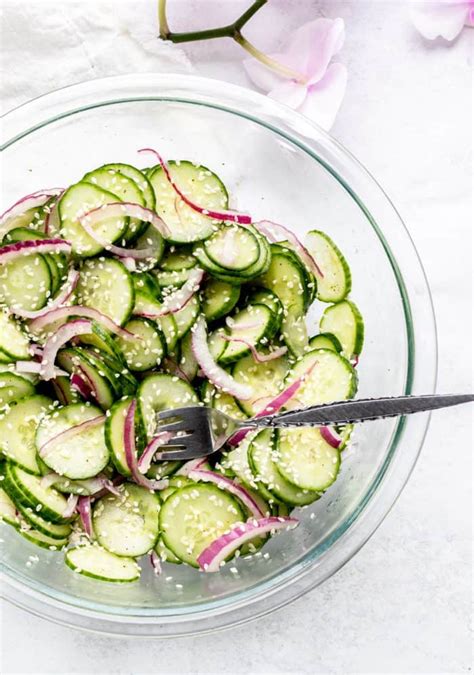 Easy Asian Cucumber Salad With Rice Vinegar