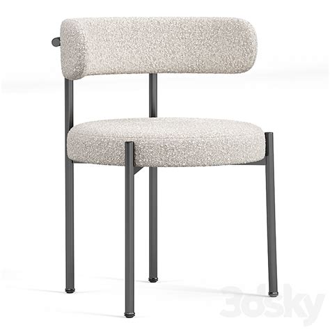 Inesse Boucle Ivory Dining Chair Chair 3D Model