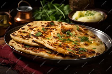 Premium Photo | Authentic Aloo Dhaniya Paratha The popular street food ...