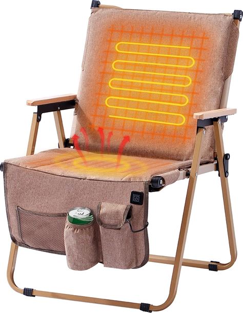 Heated Camping Chair Foldable Heated Camping Chairs Lightweight For Adult Portable