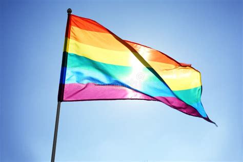 Sky Lgbt Rainbow Flag Cluody Background Stock Photos Free