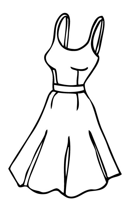 Black And White Cartoon Dress Clip Art Library